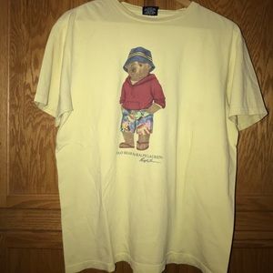 Vintage Polo Bear Ralph Lauren Yellow Shirt Medium